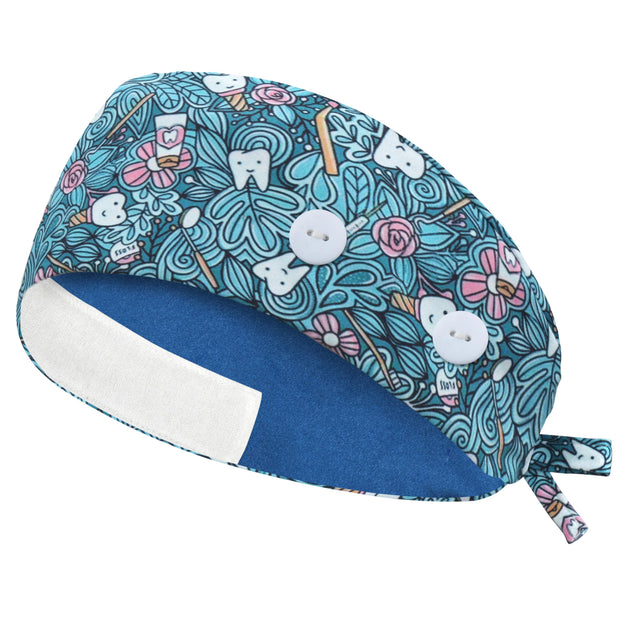 ABAMERICA Working Caps with Button and Sweatband, Adjustable Working Hats for Women Men, One Size(Tie Back or Toggle)