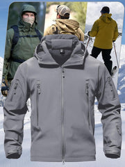 TACVASEN Men's Special Ops Military Tactical Rain Jackets Winter Warm Fleece Softshell Hooded Raincoat Snowboard