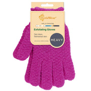Evridwear Exfoliating Dual Texture Bath Gloves for Shower, Spa, Massage and Body Scrubs, Dead Skin Cell Remover, Gloves with Hanging Loop (1 Pair Heavy Glove)
