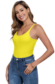 Womens Tank Tops Spaghetti Straps Scoop Neck Ribbed Slim Fitted Summer Workout Camisole Basic Layering Shirts