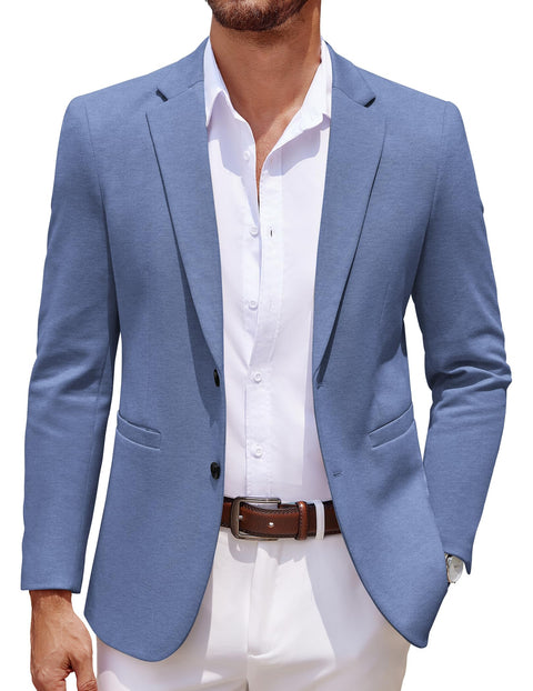 COOFANDY Men's Casual Knit Blazer Two Button Lightweight Sport Coats Suit Jacket