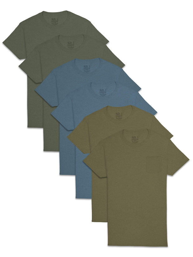 Fruit of the Loom Men's Undershirts, Moisture Wicking & Tag Free, Short Sleeve Crew T-Shirts