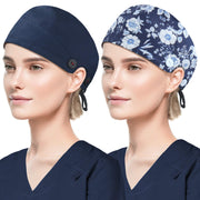 ABAMERICA Working Caps with Button and Sweatband, Adjustable Working Hats for Women Men, One Size(Tie Back or Toggle)