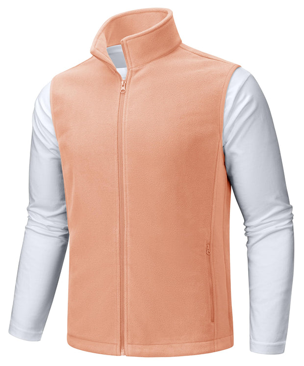TACVASEN Men's Fleece Vest Zip Up Lightweight Vests Outerwear with Pockets Winter Warm Sleeveless Jacket for Hiking Golf