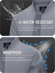 MAGCOMSEN Men's Bomber Jacket Lightweight Casual Windbreaker Spring Fall Zip Up Coat with 5 Pocket