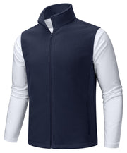 TACVASEN Men's Fleece Vest Zip Up Lightweight Vests Outerwear with Pockets Winter Warm Sleeveless Jacket for Hiking Golf
