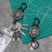 MNGARISTA 2-Pack Retractable Keychain, Heavy Duty Carabiner Badge Holder, Tactical ID Badge Reel with 31.5” Steel Retractable Cord, 8.0 oz