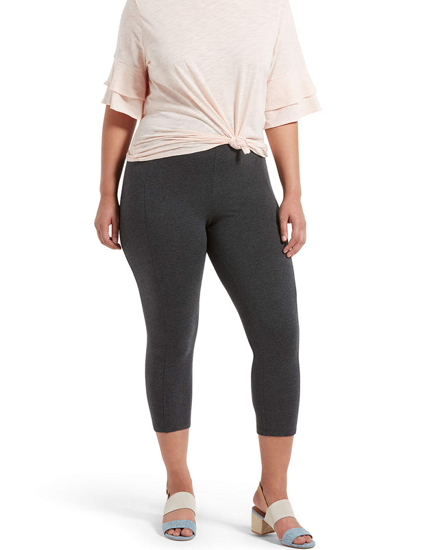 No Nonsense Women's Classic Denim Capri Leggings with Pockets, Comfortable Stretch Pull on Pants