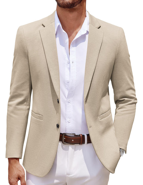 COOFANDY Men's Casual Knit Blazer Two Button Lightweight Sport Coats Suit Jacket
