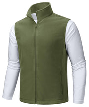 TACVASEN Men's Fleece Vest Zip Up Lightweight Vests Outerwear with Pockets Winter Warm Sleeveless Jacket for Hiking Golf