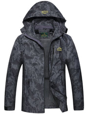 GIISAM Mens Windproof Jacket Waterproof Lightweight Mountain Sport Jacket for Men Hooded Windbreaker Raincoat