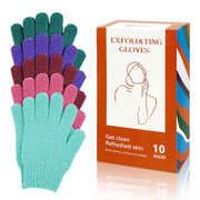 Evridwear Exfoliating Dual Texture Bath Gloves for Shower, Spa, Massage and Body Scrubs, Dead Skin Cell Remover, Gloves with Hanging Loop (1 Pair Heavy Glove)