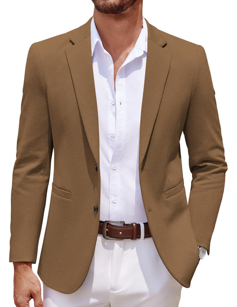 COOFANDY Men's Casual Knit Blazer Two Button Lightweight Sport Coats Suit Jacket