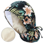 QBA Adjustable Working Cap with Button, Satin-Lined Hat, Cotton Working Hat Sweatband, Elastic Tie Back Hats Unisex