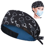 ABAMERICA Working Caps with Button and Sweatband, Adjustable Working Hats for Women Men, One Size(Tie Back or Toggle)