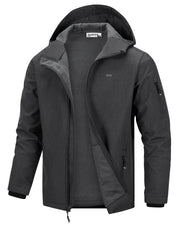 33,000ft Men's Hooded Softshell Jacket Waterproof Lightweight Insulated Windbreaker Fleece Lined Rain Shell Jacket