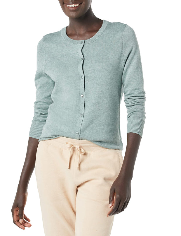 Amazon Essentials Women's Lightweight Crewneck Cardigan Sweater (Available in Plus Size)