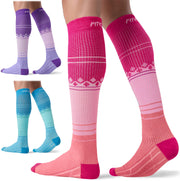 FITRELL 3 Pairs Compression Socks for Women and Men 20-30mmHg-Circulation Support Socks
