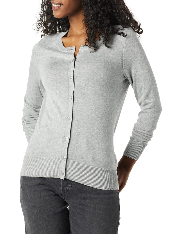 Amazon Essentials Women's Lightweight Crewneck Cardigan Sweater (Available in Plus Size)