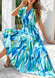 PRETTYGARDEN Women's 2025 Summer Boho Maxi Dresses Floral Short Sleeve V Neck A Line Tiered Flowy Long Beach Vacation Dress (White Pink Floral,Large)