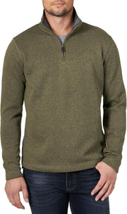 Wrangler Authentics Men's Long Sleeve Fleece Quarter-Zip Sweater