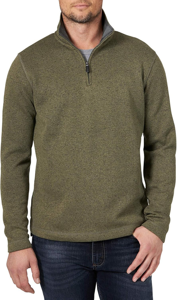 Wrangler Authentics Men's Long Sleeve Fleece Quarter-Zip Sweater