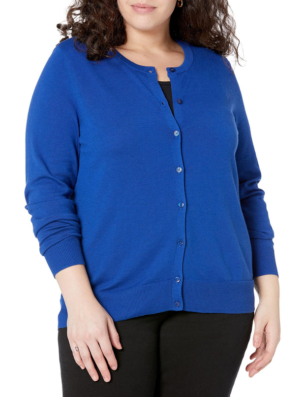 Amazon Essentials Women's Lightweight Crewneck Cardigan Sweater (Available in Plus Size)