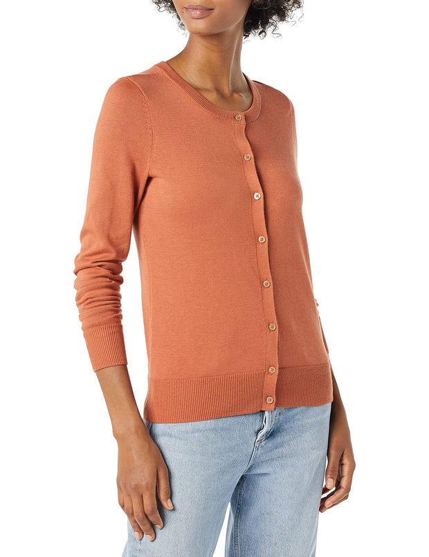 Amazon Essentials Women's Lightweight Crewneck Cardigan Sweater (Available in Plus Size)