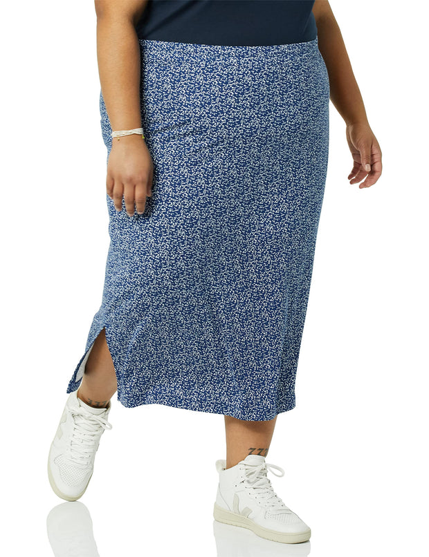 Amazon Essentials Women's Pull-On Knit Midi Skirt (Available in Plus Size)