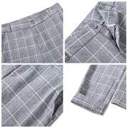 Womens 2 Piece Plaid Suits Set Business Office One Button Blazer Jacket Casual Long Sleeve Pant Suit Set