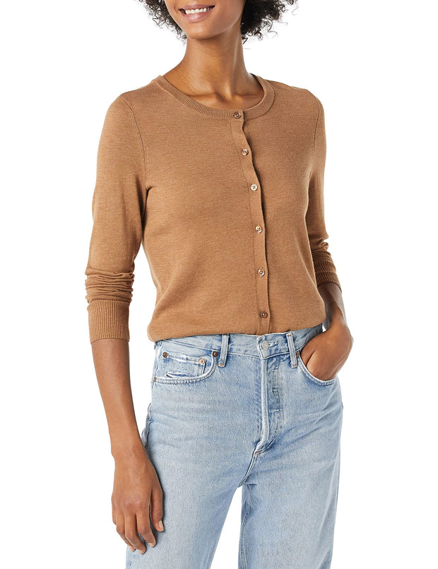 Amazon Essentials Women's Lightweight Crewneck Cardigan Sweater (Available in Plus Size)
