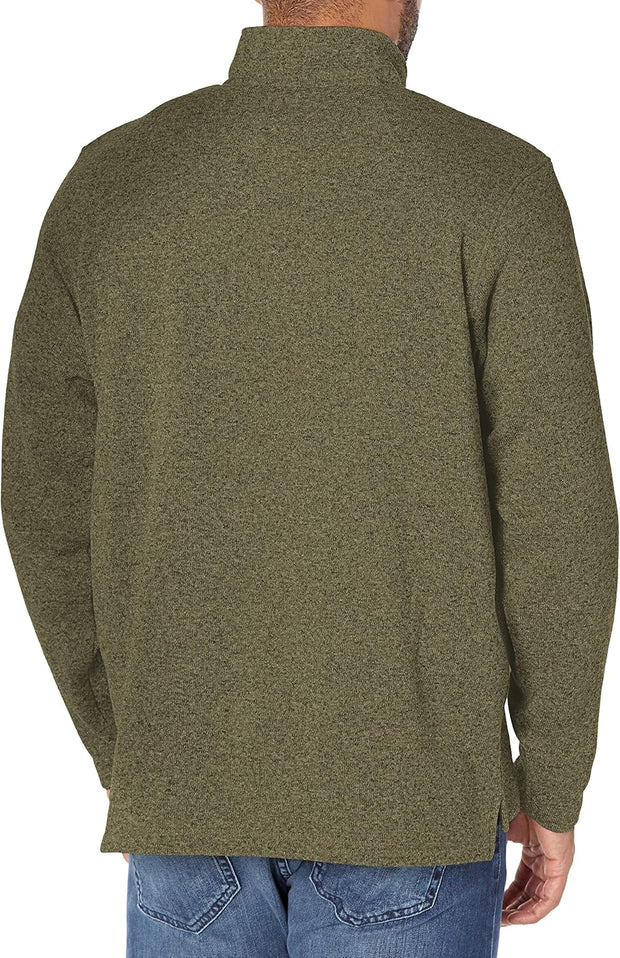 Wrangler Authentics Men's Long Sleeve Fleece Quarter-Zip Sweater