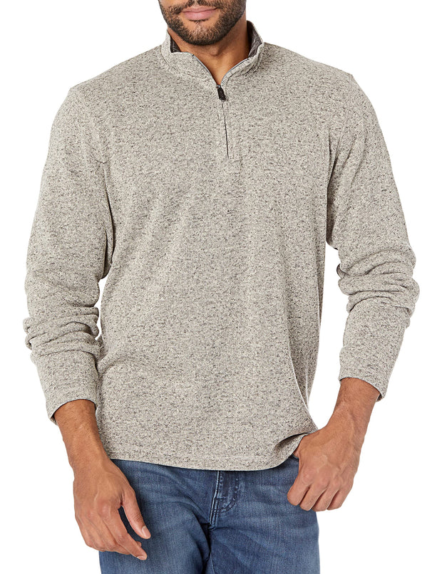 Wrangler Authentics Men's Long Sleeve Fleece Quarter-Zip Sweater