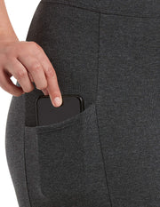 No Nonsense Women's Classic Denim Capri Leggings with Pockets, Comfortable Stretch Pull on Pants