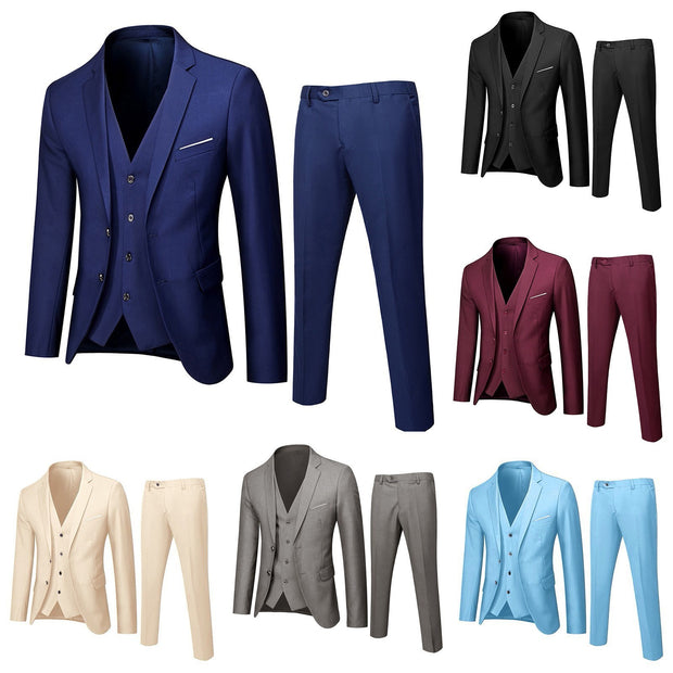 Elegant 3-Piece Men's Slim Fit Suit Set